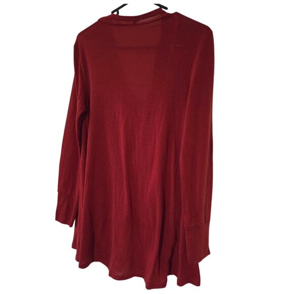 Soft Surroundings Oversized Small Wrap Top Red Crimson Long Sleeve - Picture 2 of 8